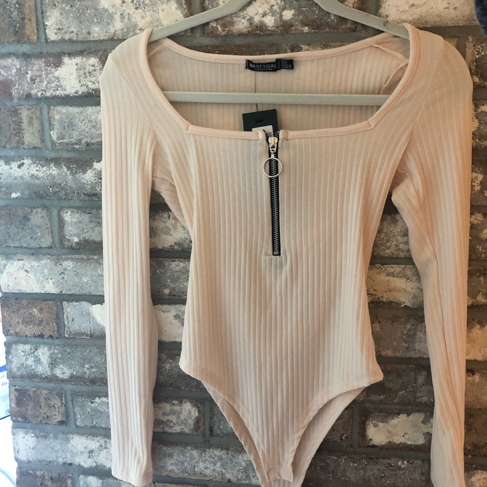 Nasty Gal V Neck Zip Bodysuit